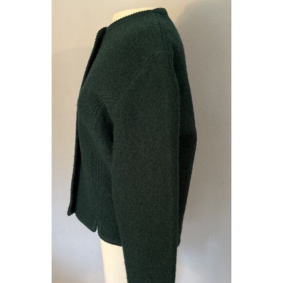 VTG Orvis Sweater Women’s 8 Forest Green Pure Wool Cardigan Silver Buttons Prep - Picture 4 of 11